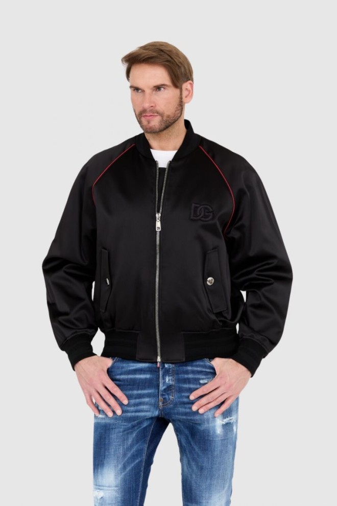 DOLCE & GABBANA Czarna męska kurtka bomber outwear jacket, Rozmiar 50