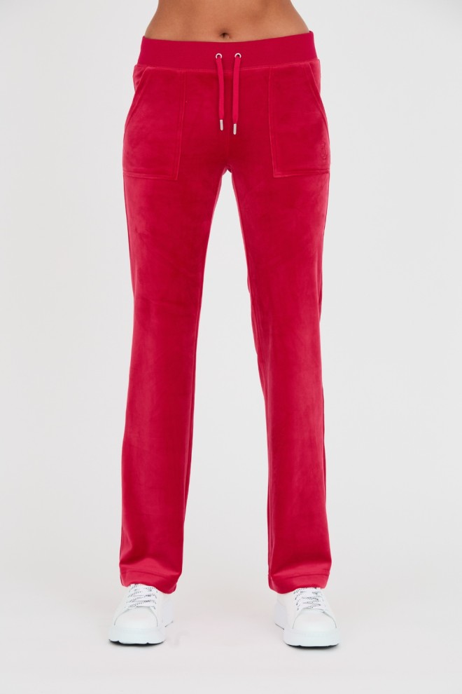 JUICY COUTURE Czerwone damskie spodnie dresowe Del Ray Pocket Pant, Rozmiar L