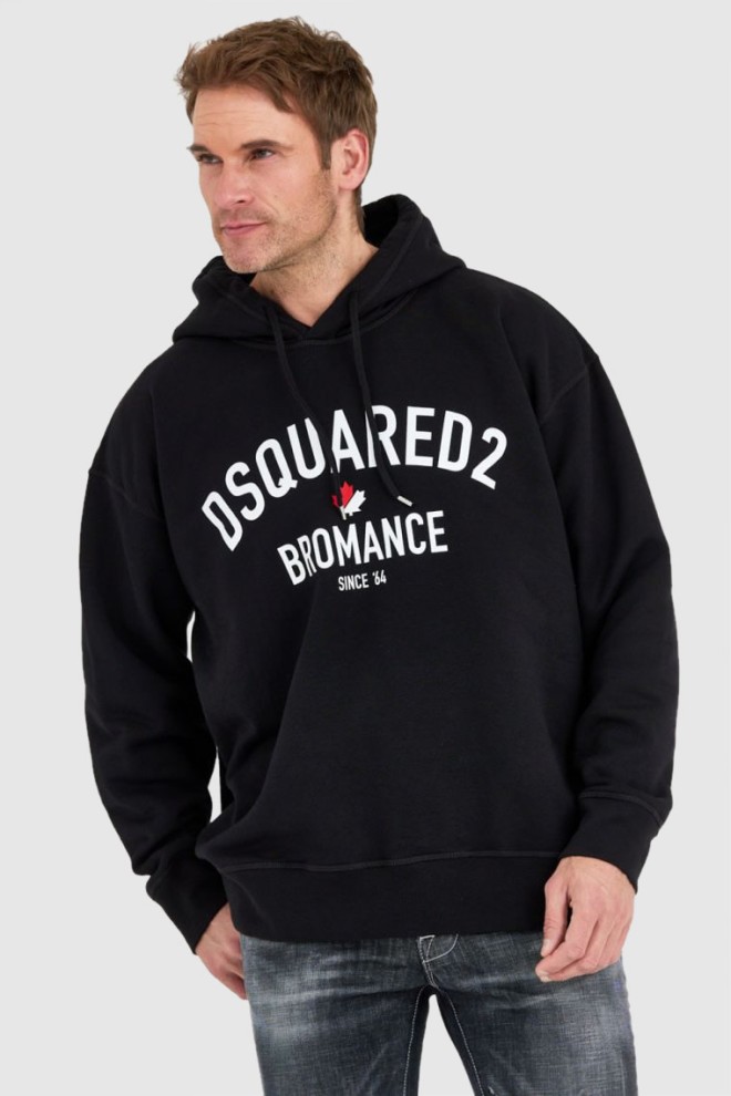 DSQUARED2 Czarna bluza męska bromance slouch hoodie, Rozmiar M