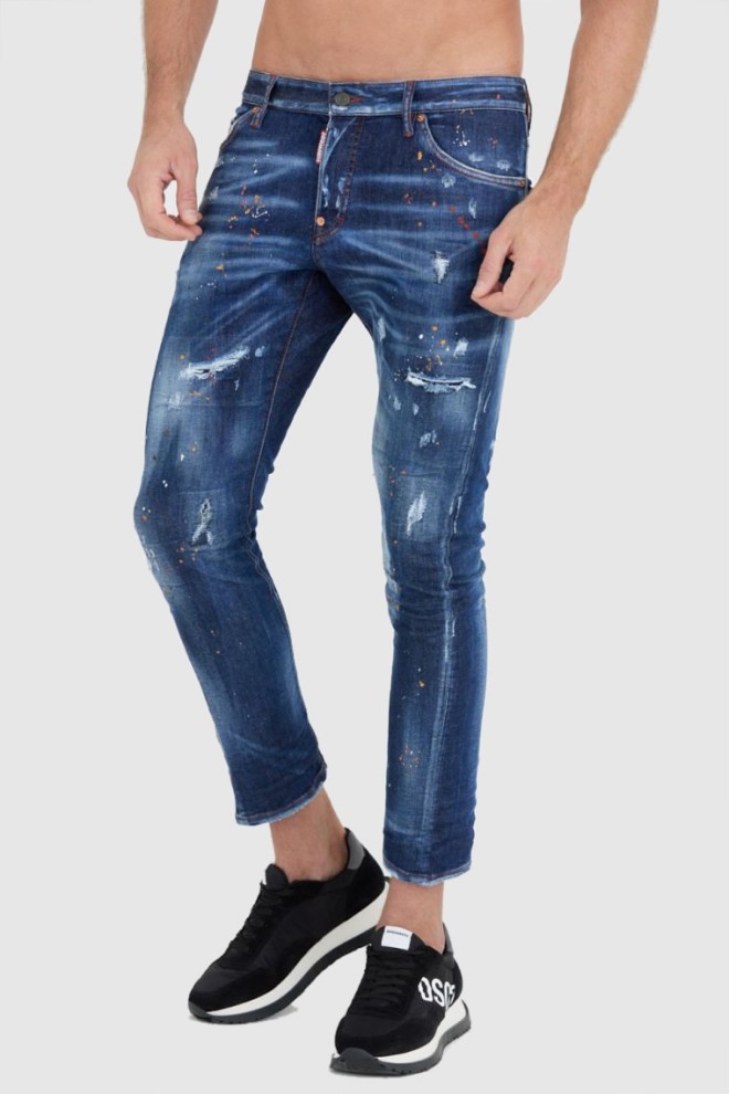 DSQUARED2 Granatowe męskie jeansy sexy twist jean, Rozmiar 52