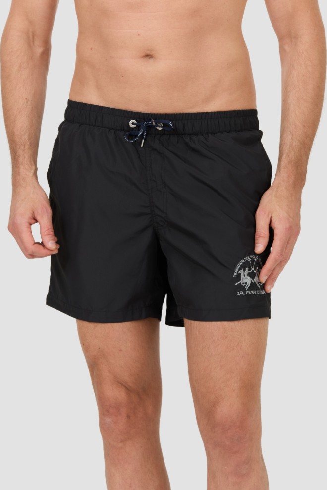 LA MARTINA Czarne męskie kąpielówki, Rozmiar XXL