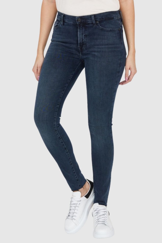 7 FOR ALL MANKIND Niebieskoszare jeansy damskie HW SKINNY SLIM ILLUSION, Rozmiar 29