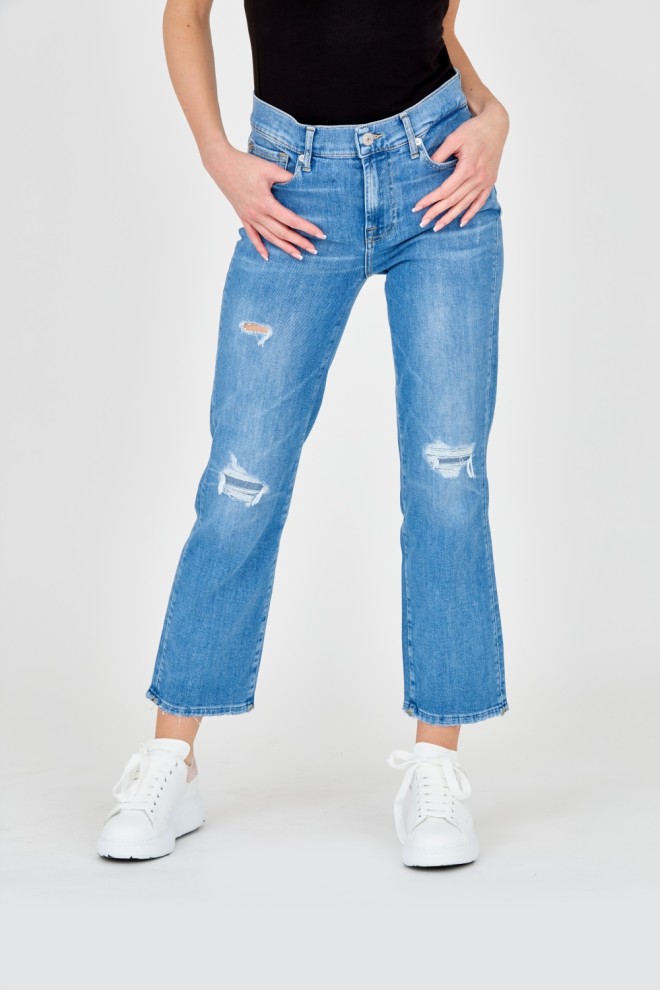7 FOR ALL MANKIND Niebieskie damskie jeansy Straight, Rozmiar 29