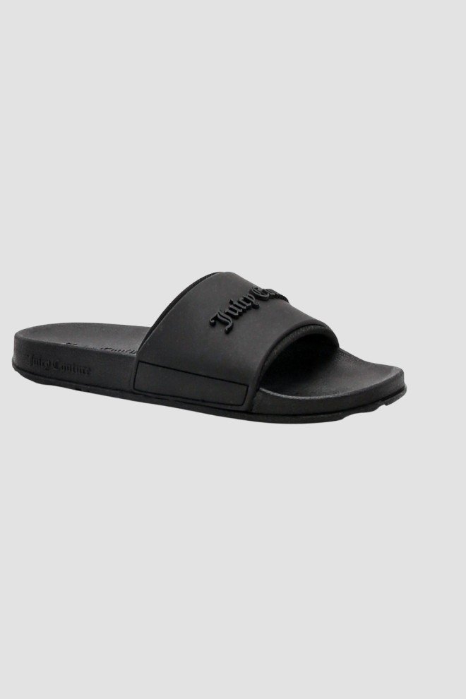 JUICY COUTURE Czarne klapki damskie Embossed Slider, Rozmiar 38