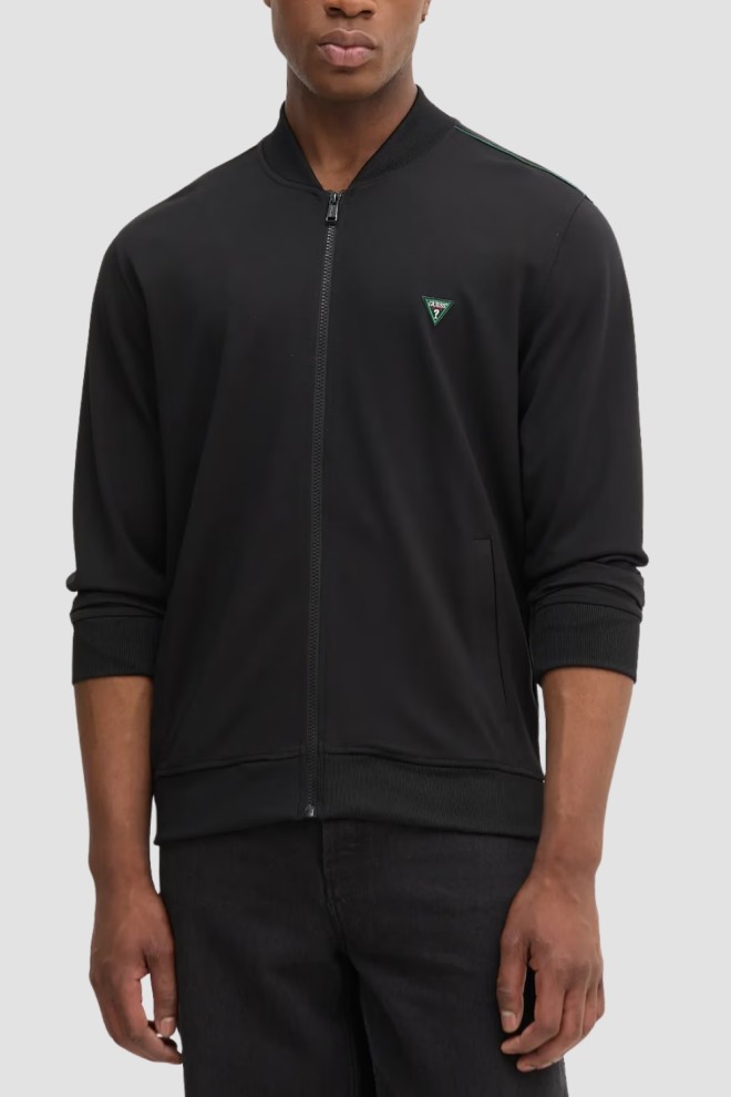 GUESS Czarna bluza męska rozpinana Truck Interlock, Rozmiar XL