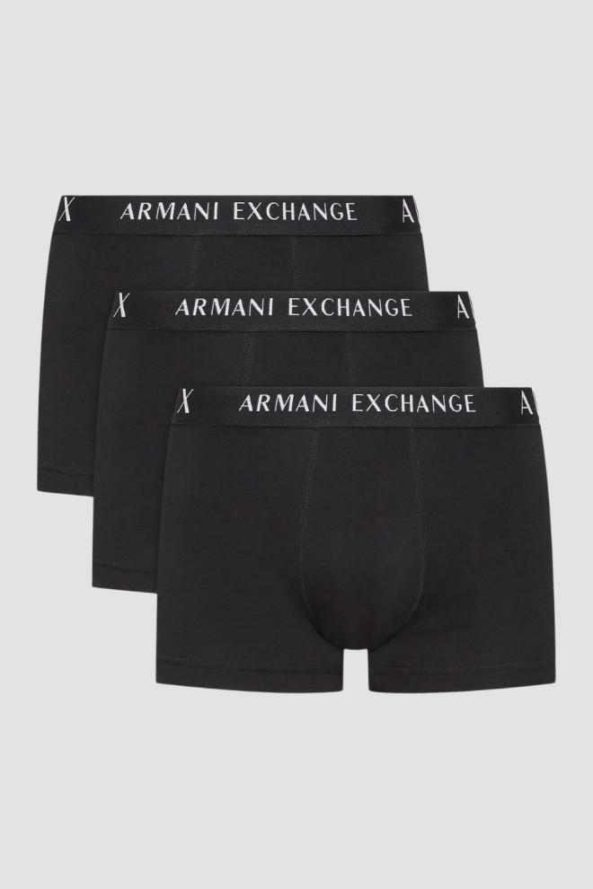 ARMANI EXCHANGE Czarne bokserki 3PACK, Rozmiar M