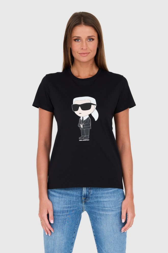 KARL LAGERFELD Czarny damski t-shirt Karl, Rozmiar XS