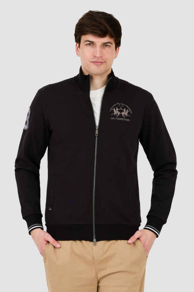 LA MARTINA Czarna męska rozpinana bluza, Rozmiar 3XL