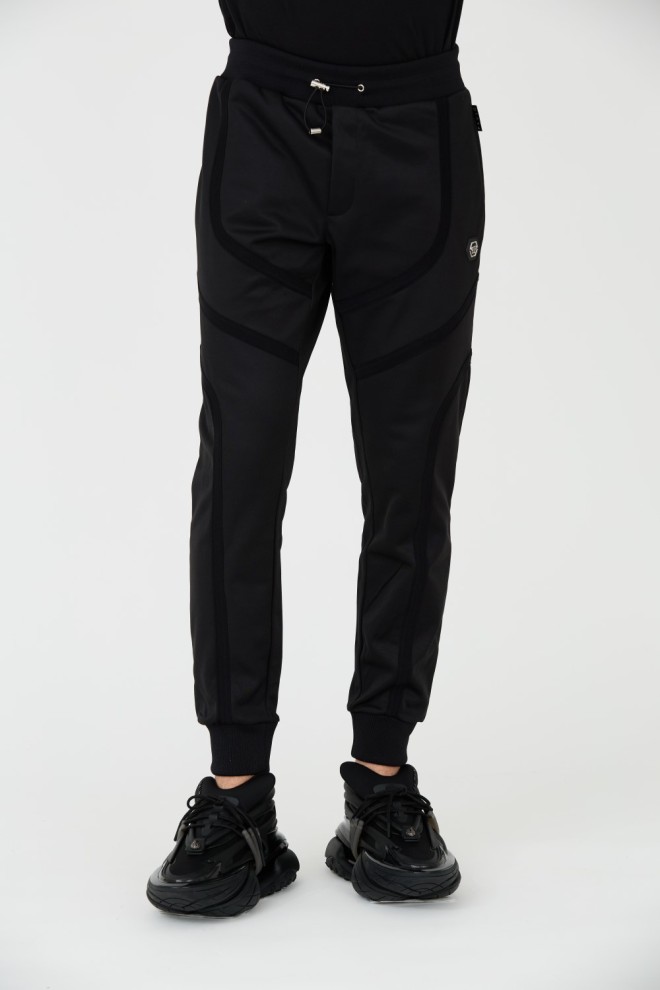 PHILIPP PLEIN Czarne męskie spodnie dresowe Jogging Trousers Basic, Rozmiar M