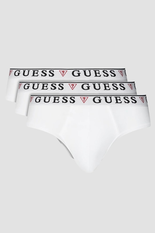 GUESS Zestaw białej męskiej bielizny slipy 3 Pack, Rozmiar XXL