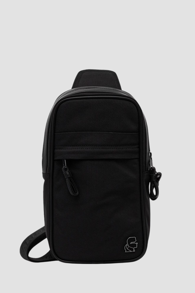 KARL LAGERFELD Czarna saszetka męska duża Kameo Slingbag