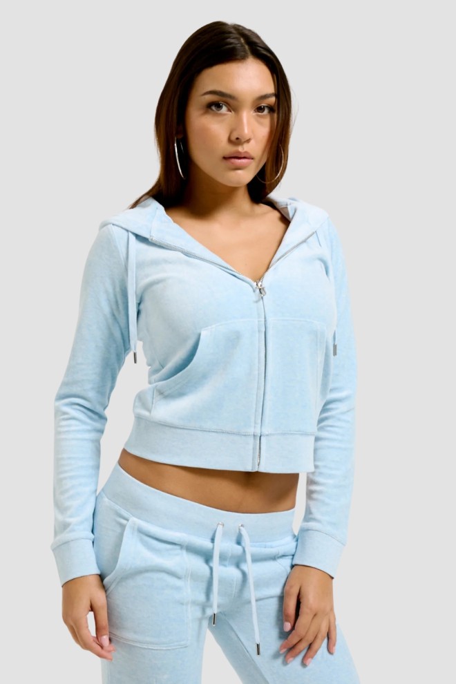 JUICY COUTURE Błękitna damska bluza Robertson Hoodie, Rozmiar L