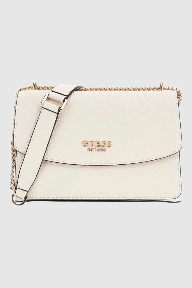 GUESS Beżowa kopertówka damska Calista