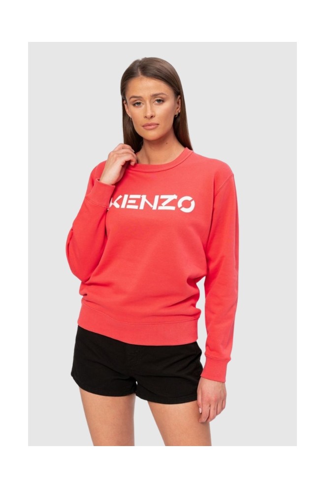 KENZO Koralowa bluza damska z białym logo, Rozmiar XS