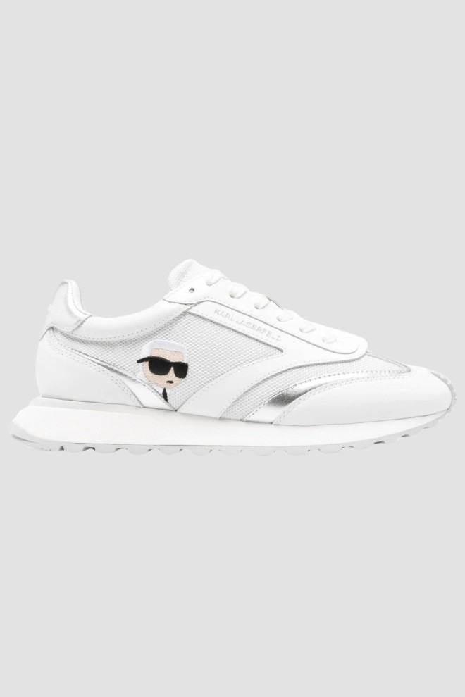 KARL LAGERFELD Białe damskie sneakersy skórzane Kapri Karl NFT Lo Lace, Rozmiar 39