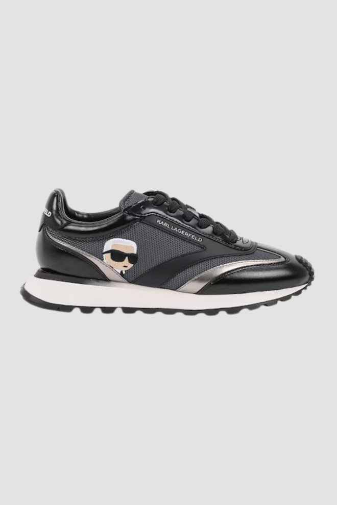 KARL LAGERFELD Czarne damskie sneakersy KAIRO NFT Peep Lo Lace, Rozmiar 38