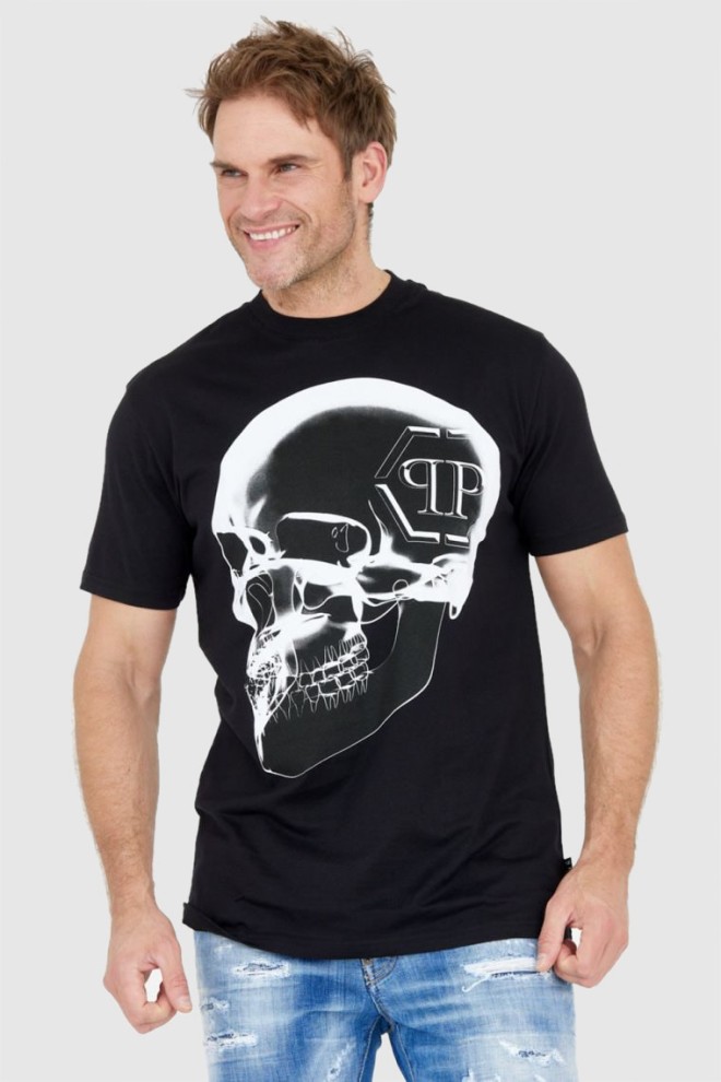 PHILIPP PLEIN Czarny t-shirt męski x-ray skull, Rozmiar M