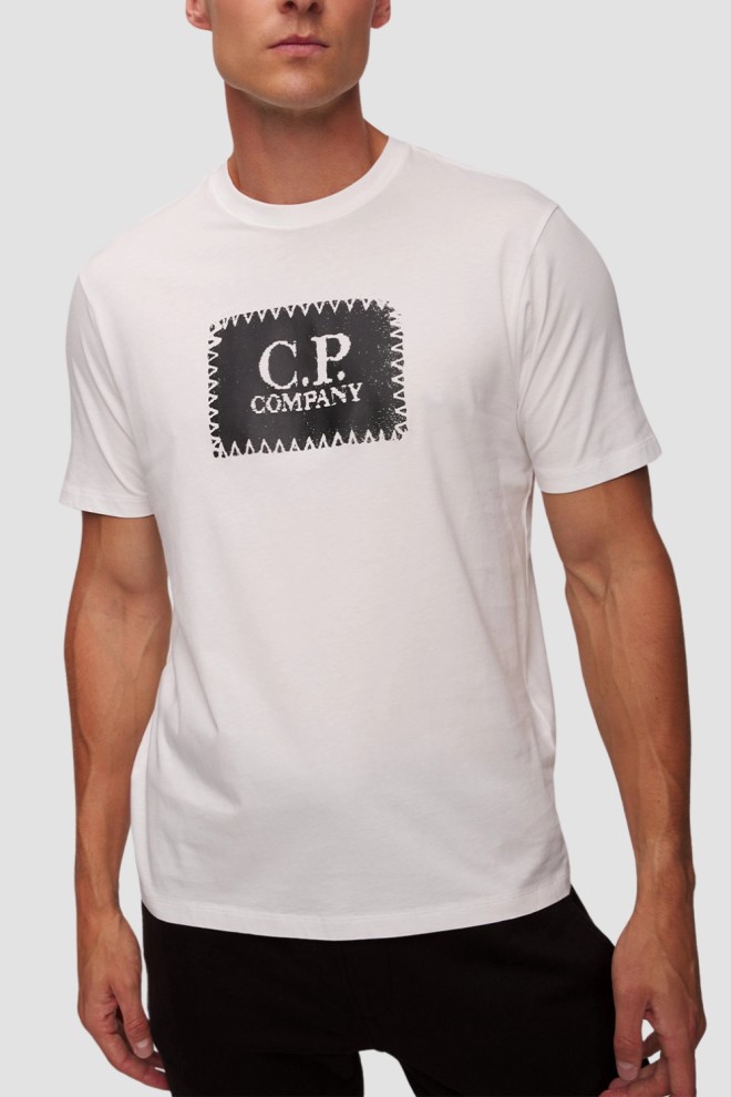 C.P. COMPANY Biały męski t-shirt, Rozmiar XL