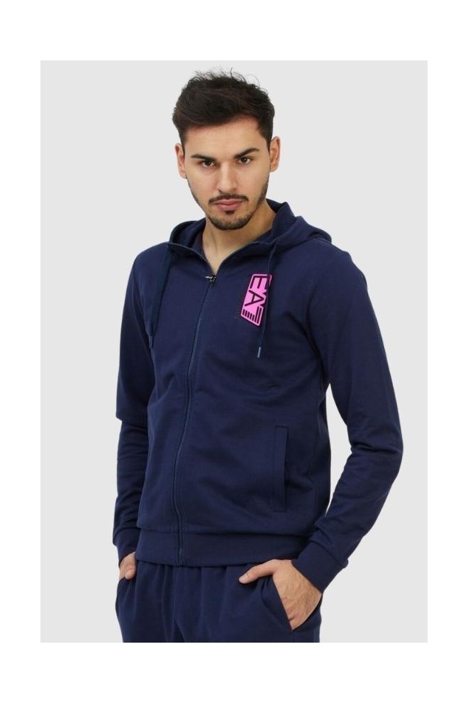 EA7 Granatowa bluza męska z wymiennym logo, Rozmiar S