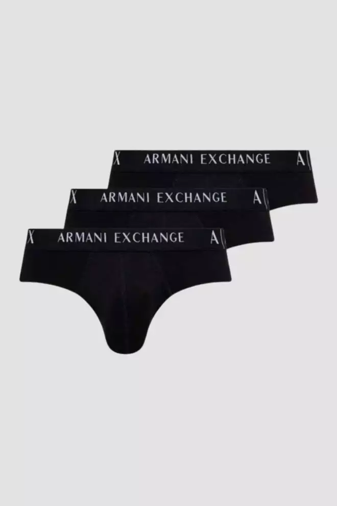 ARMANI EXCHANGE Czarne slipy 3PACK, Rozmiar L