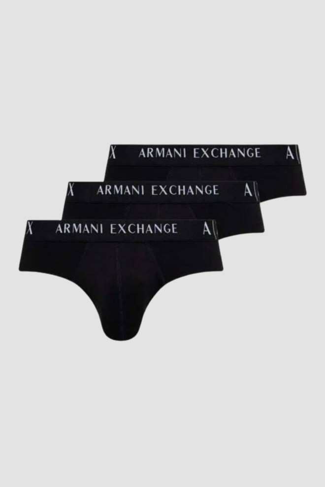 ARMANI EXCHANGE Czarne slipy 3PACK, Rozmiar L