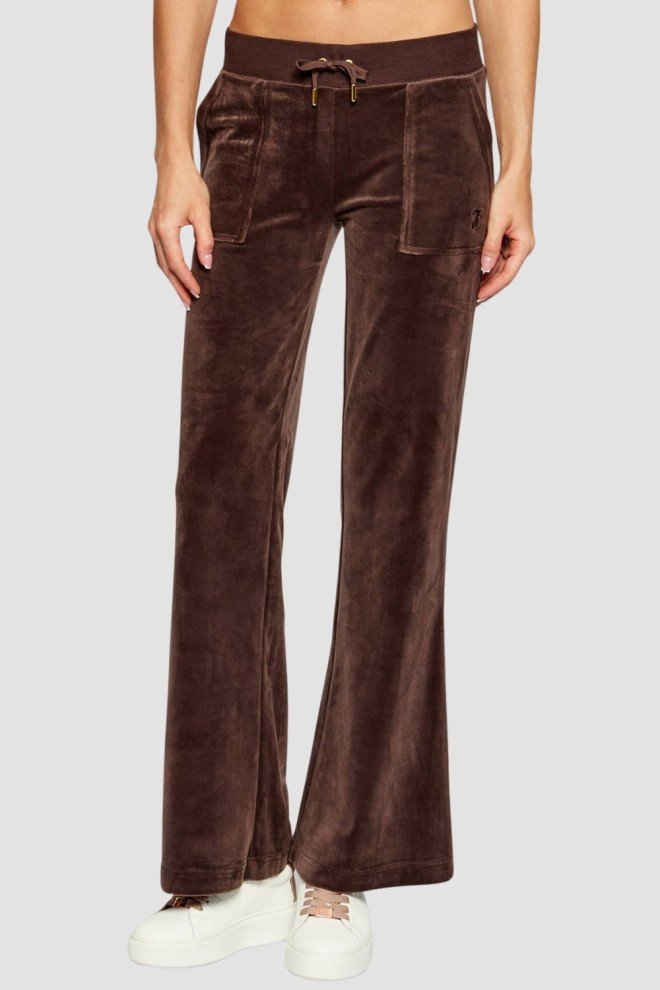 JUICY COUTURE Czekoladowe spodnie dresowe damskie Layla Low Rise, Rozmiar XS