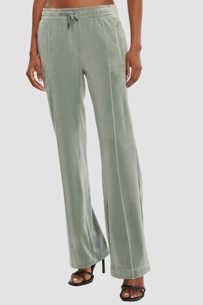 JUICY COUTURE Zielone damskie spodnie z cyrkoniami Tina, Rozmiar M