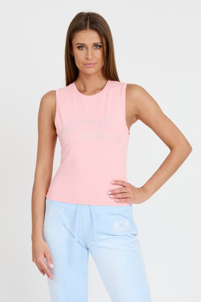 JUICY COUTURE Różowy damski top Blaine Juicy Script, Rozmiar XS
