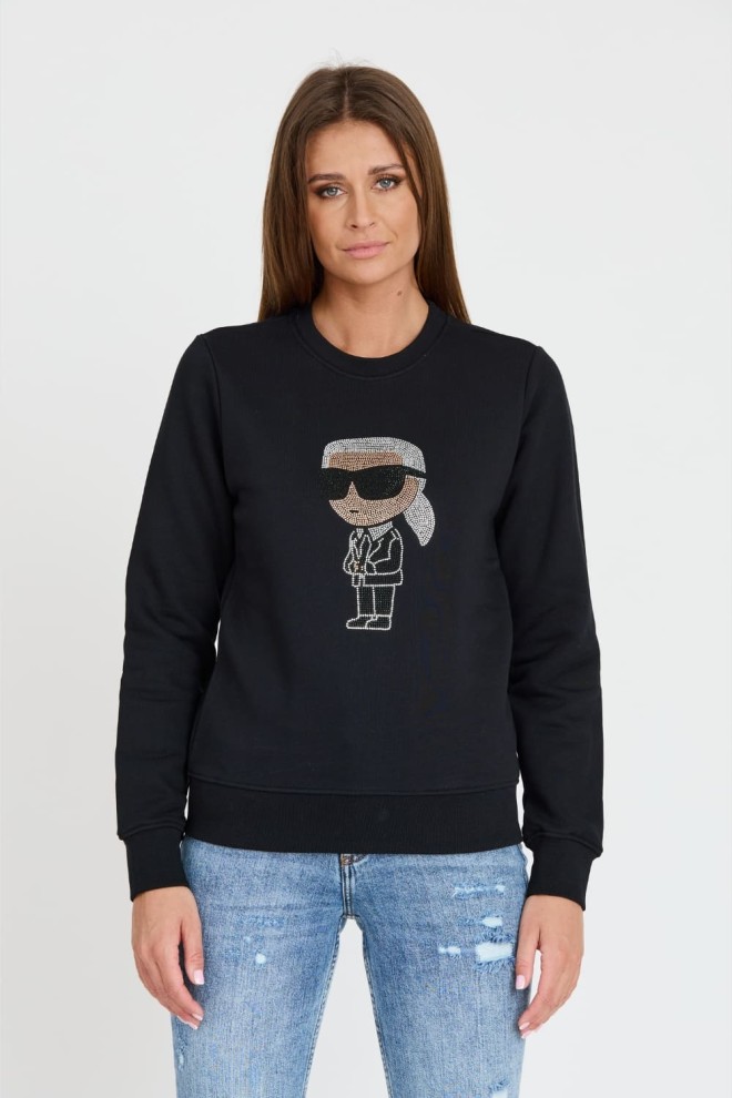 KARL LAGERFELD Czarna damska bluza Ikonik 2.0, Rozmiar XS