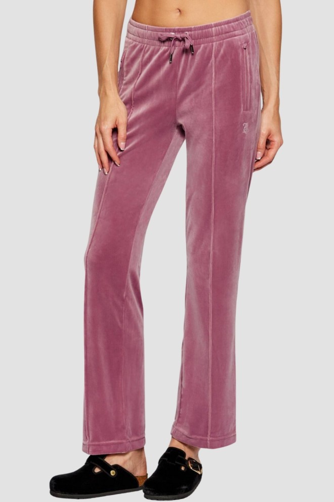 JUICY COUTURE Lawendowe spodnie dresowe damskie z cyrkoniami Tina, Rozmiar XS