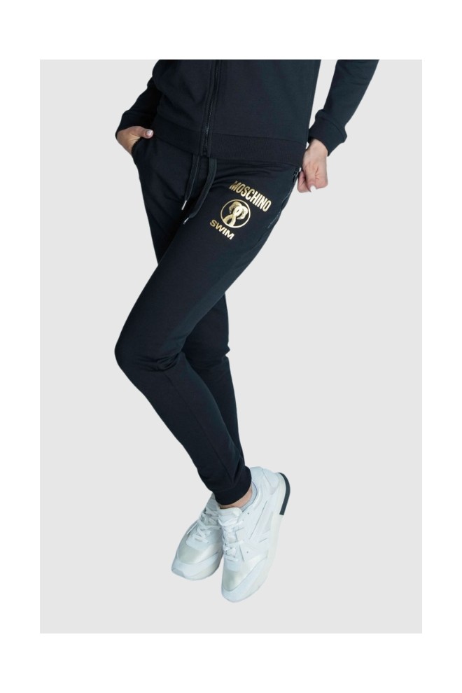 MOSCHINO SWIM Spodnie dresowe, czarne, damskie, Rozmiar XS