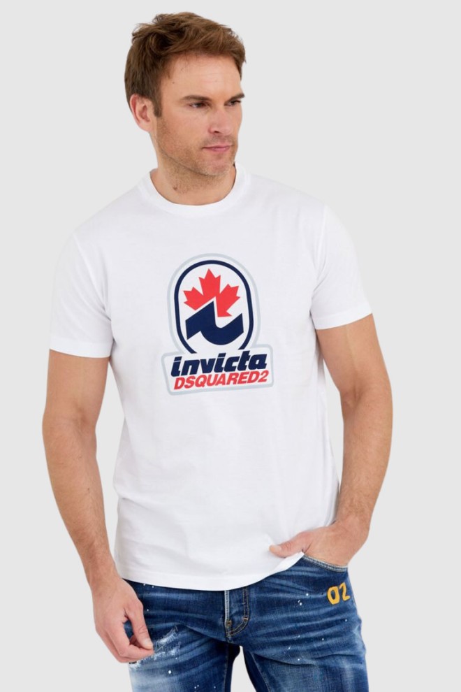 DSQUARED2 Biały t-shirt męski invicta cigar, Rozmiar XL