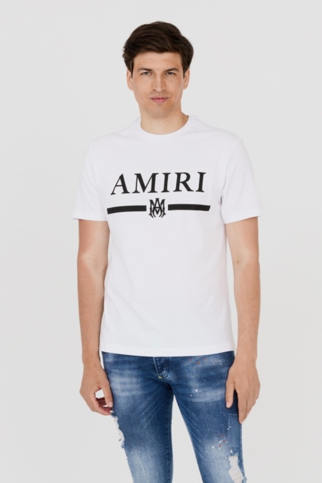 AMIRI T-shirt męski biały z podkreślonym logo, Rozmiar XXL