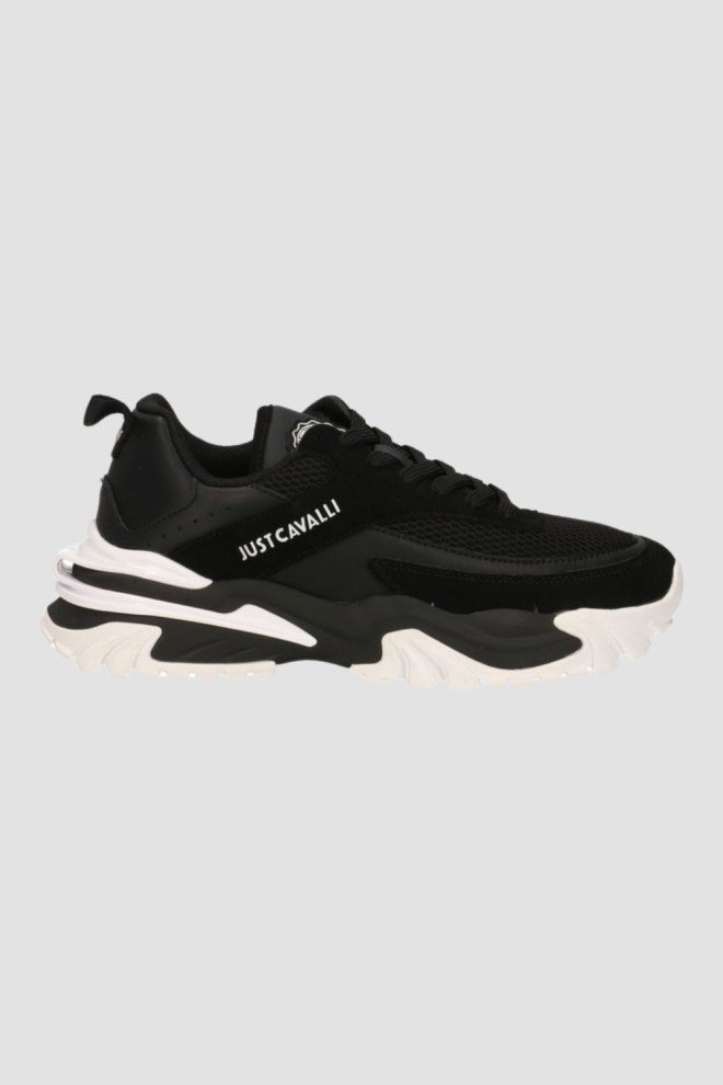 JUST CAVALLI Czarne sneakersy FONDO GRUT DIS. 4, Rozmiar 45