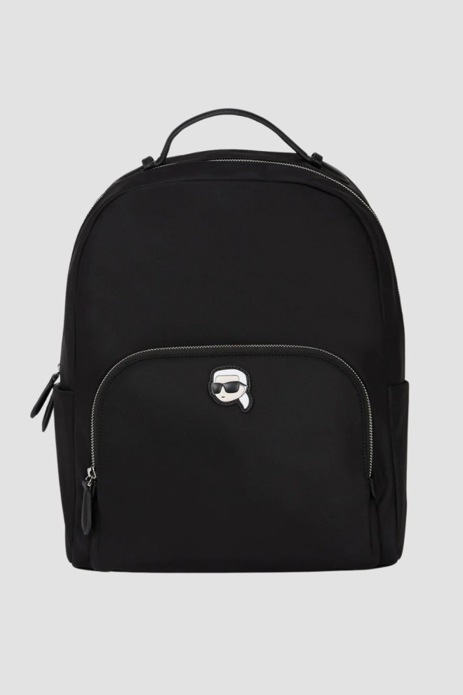 KARL LAGERFELD Czarny plecak Ikon Nylon Backpack