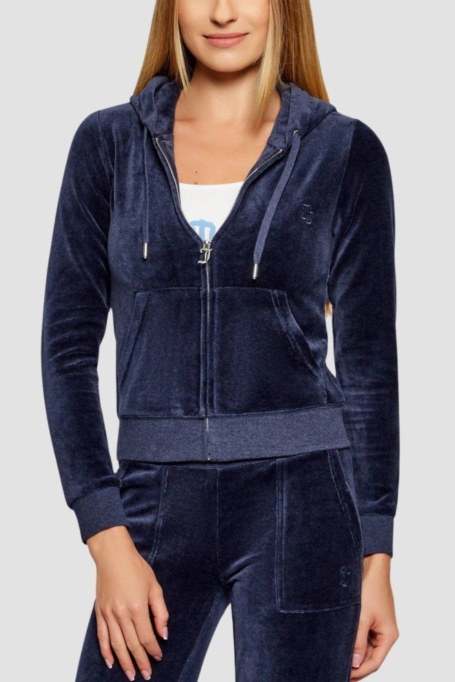 JUICY COUTURE Granatowa bluza damska Robertson Hoodie, Rozmiar S