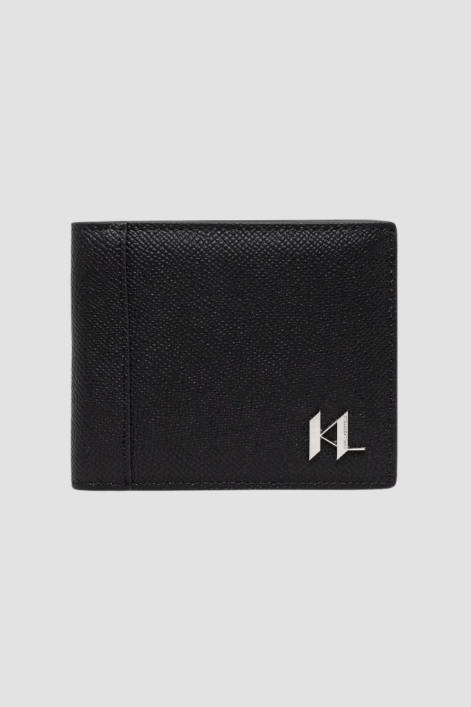 KARL LAGERFELD Czarny portfel skórzany Monogram