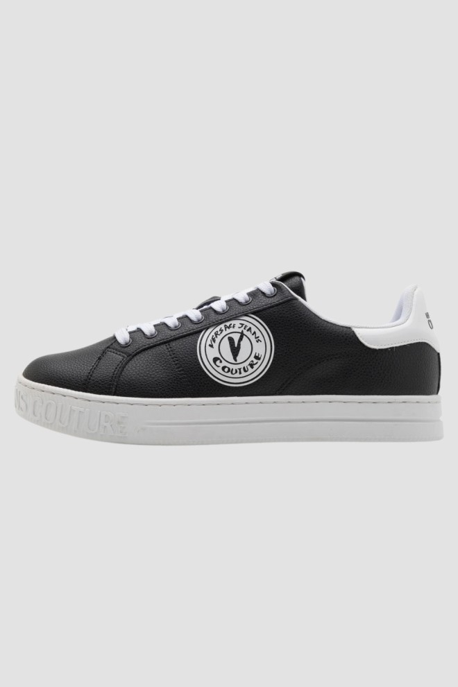 VERSACE JEANS COUTURE Czarne sneakersy męskie Fondo Court 88 DIS. SK1, Rozmiar 44