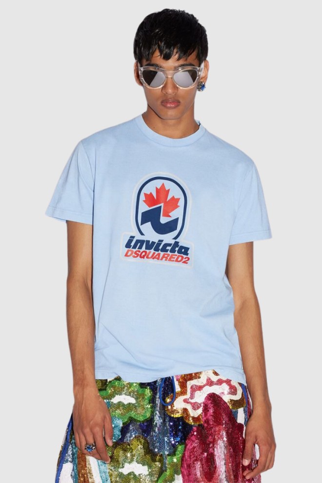 DSQUARED2 Niebieski t-shirt męski invicta cigar, Rozmiar XXL