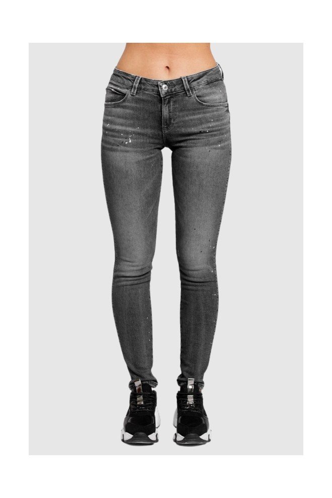 GUESS Szare jeansy damskie z brokatem, Rozmiar 30/30