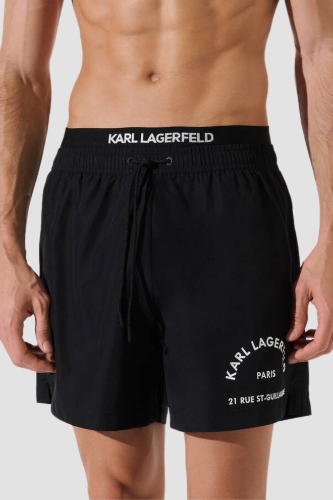 KARL LAGERFELD Czarne kąpielówki męskie RSG, Rozmiar XL
