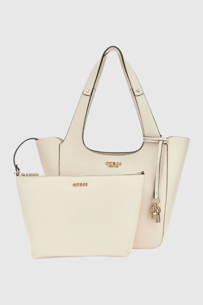 GUESS Beżowa shopperka damska Calista 2 In 1