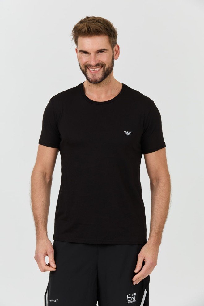 EMPORIO ARMANI Czarny męski t-shirt basique, Rozmiar L