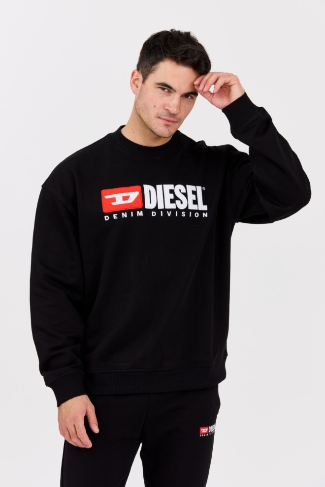 DIESEL Czarna męska bluza S-BOXT-DIV z dużym logo, Rozmiar M