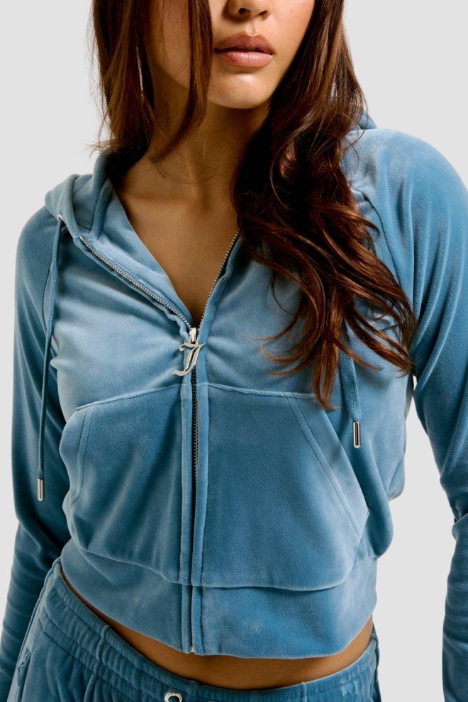 JUICY COUTURE Niebieska damska bluza Madison Hoodie, Rozmiar M