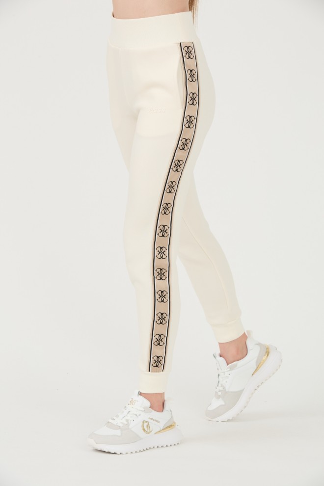 GUESS Beżowe damskie spodnie dresowe Britney Jogger, Rozmiar XL