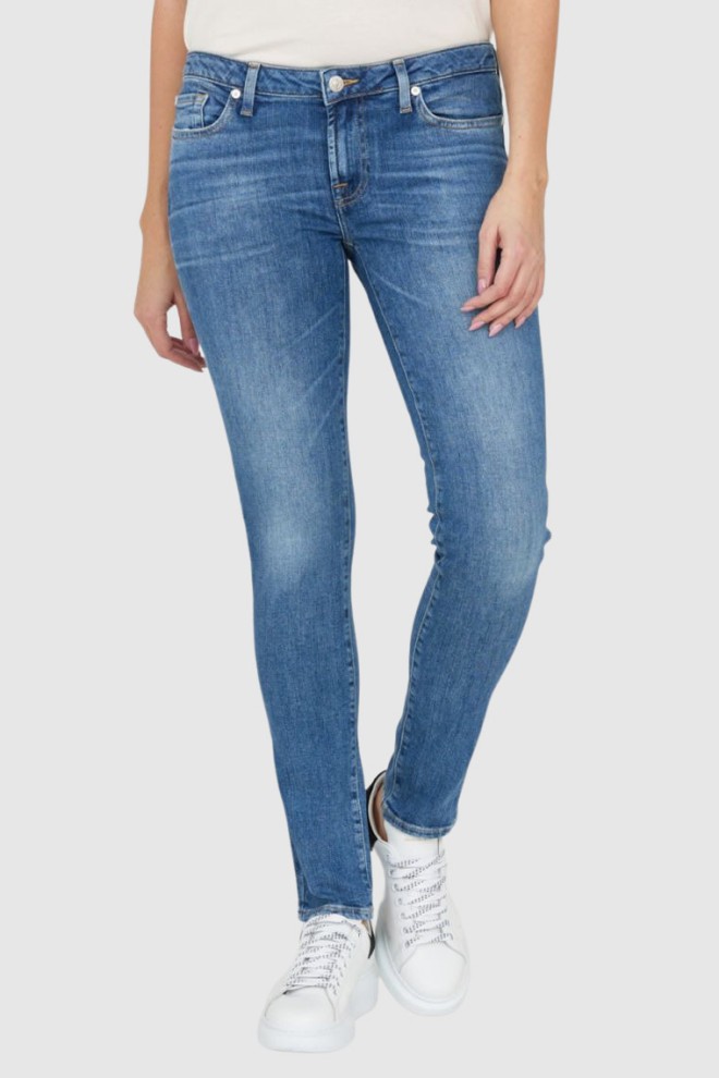 7 FOR ALL MANKIND Niebieskie jeansy damskie PYPER SLIM ILLUSION Stride, Rozmiar 27