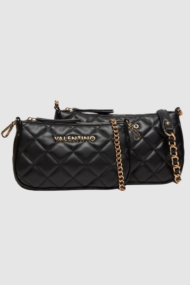 VALENTINO Podwójna czarna torebka Ocarina Crossbody