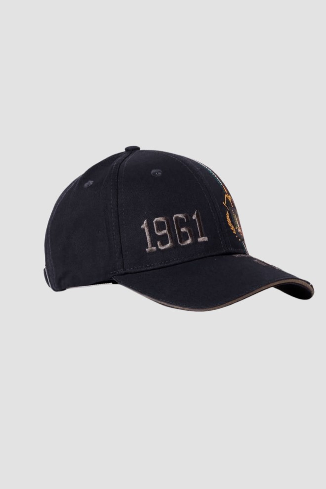 AERONAUTICA MILITARE Сzarna czapka męska Embroidered