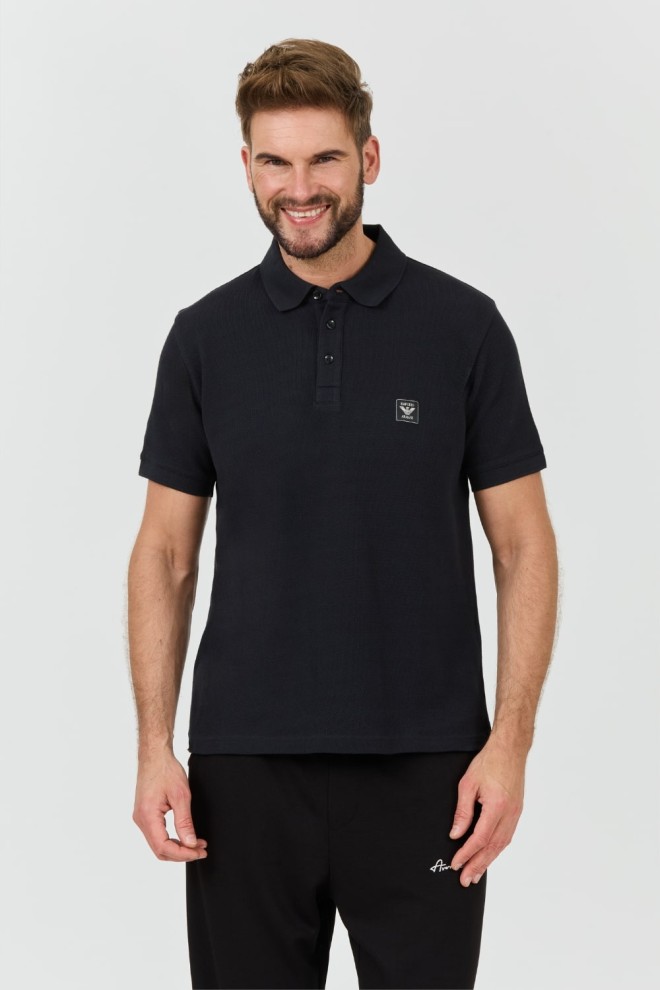 EMPORIO ARMANI Czarne męskie polo, Rozmiar XXL